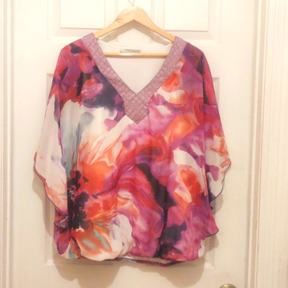 Maurice's Watercolor Print Blouse